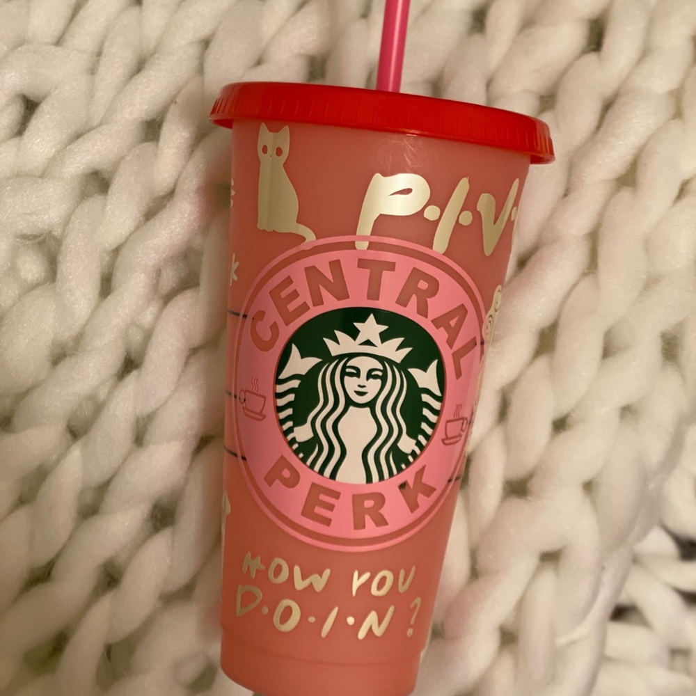 Pink Central Perk Friends Custom Design Cup